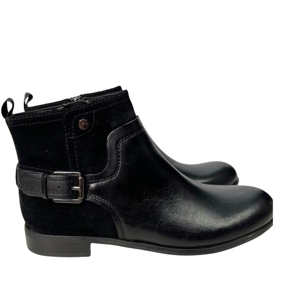FRANCO SARTO “Marta” Black Leather & Suede Ankle Boots 6.5. NWOT Moto Equestrian - Picture 5 of 10